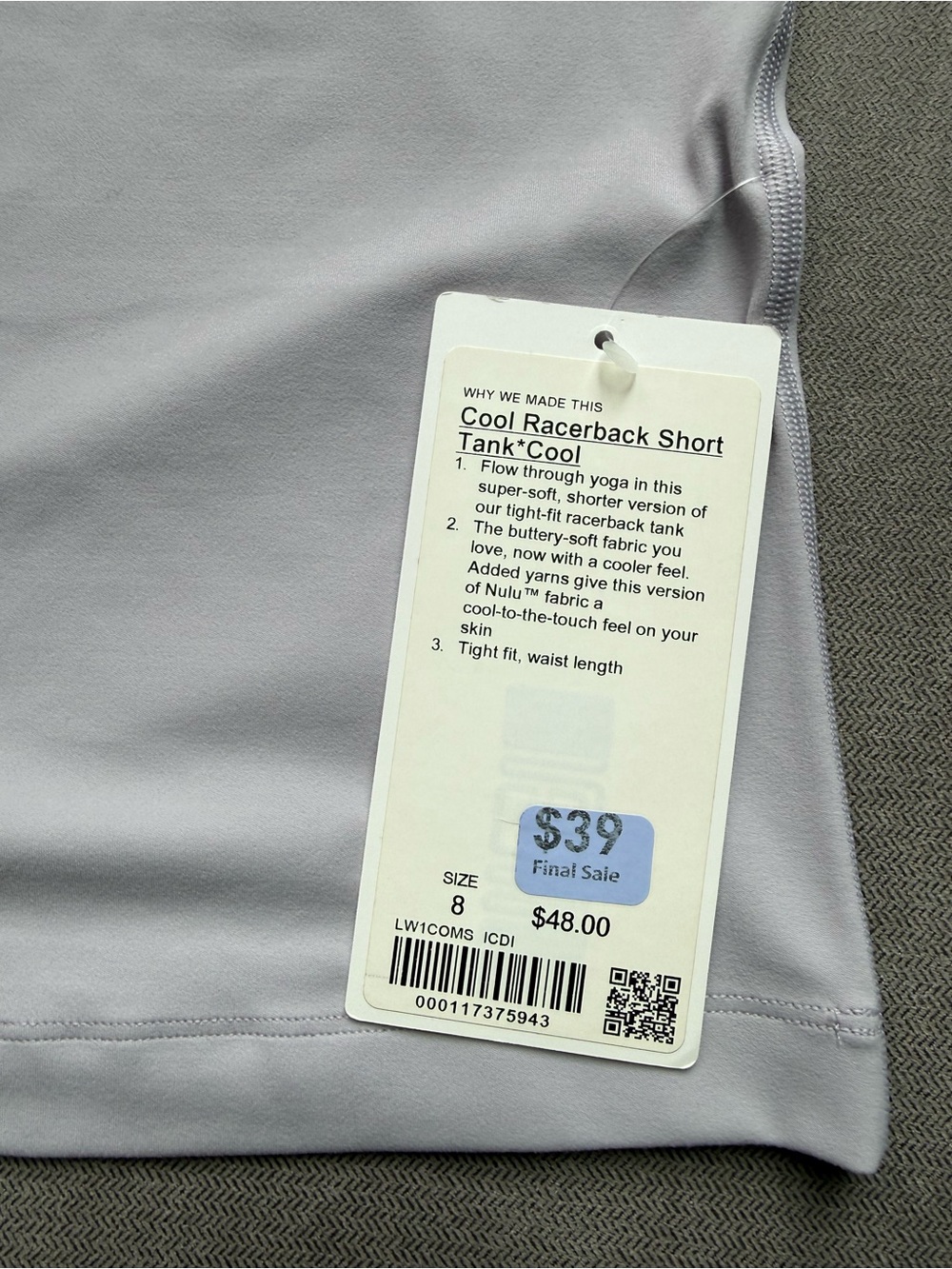 Lululemon Cool Racerback Short - Picture 3 of 4